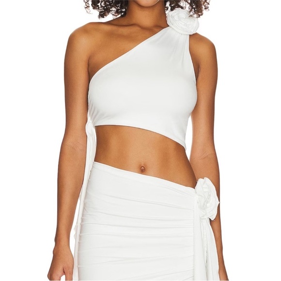 LOVERS + FRIENDS X MAGGIE MACDONALD CORDELIA TOP IN WHITE - Picture 1 of 5